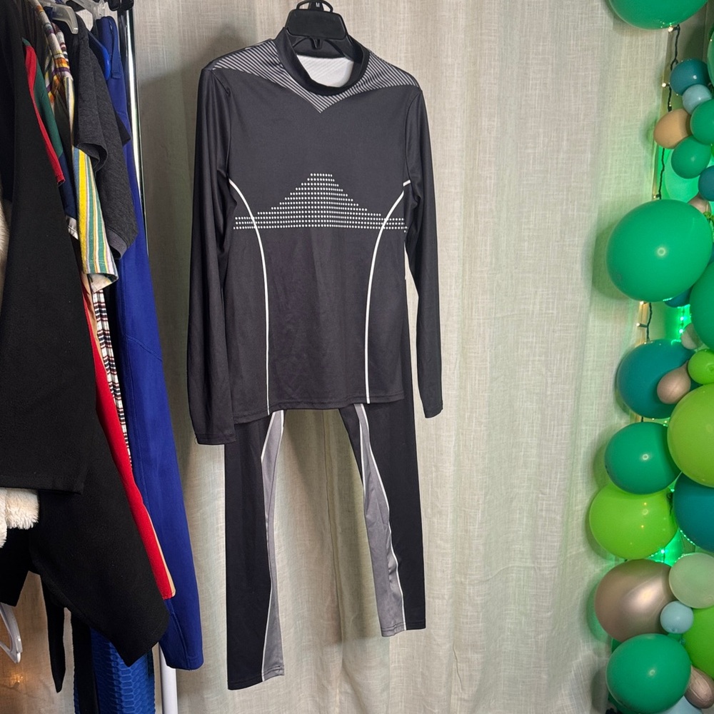 Black and Gray Athletic Tracksuit